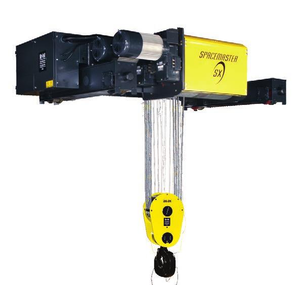 hoist on a common trolley Double girder under running trolley Motorized bottom block Specialized controls