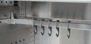 left or right side Unit width: 460 mm 16 heights of 300 to 1300 mm Coat hanger