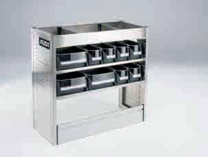 ALUCA Module M107 1 trough tray high with trough tray dividers 1 shelf compartment base incl. 6x S-BOXX SB04-9 2 shelf compartment bases incl.