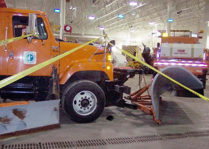 SNOW PLOW INSTALLATION The vehicle was equipped with a west coast flat mirror and an 8 inch normal convex mirror mounted on the bottom of the flat mirror.