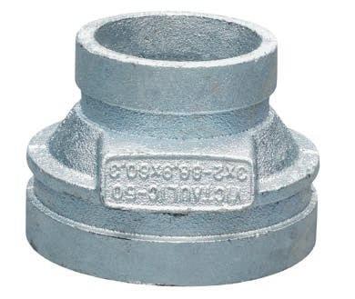 60 Caps, Red Standard fitting pressure rating as rating of installed coupling VCONR050X040 50 x 40 VCONR065X050 65 x 50 VCONR080X050 80 x 50 VCONR080X065 80 x 65 VCONR100X050 100 x 50 VCONR100X065