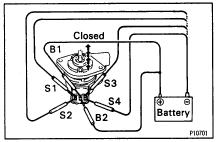 IAC VALVE INSPECTION INSPECT IAC VALVE OPERATION (a) Apply battery voltage to terminals B1 and B2,