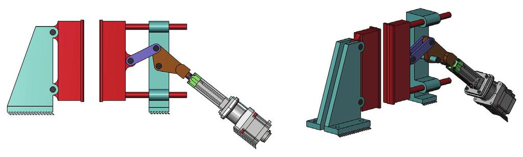 subsystems loaded beyond its capability. (See figure 3.) Figure 3: A rod-style actuator is mounted without compliance members and as a result no motion is possible.