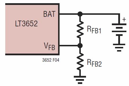 Float Voltage Monitor Programming Using a resistor divider is needed to program the desired float voltage, V BAT(FLT), for the battery system.