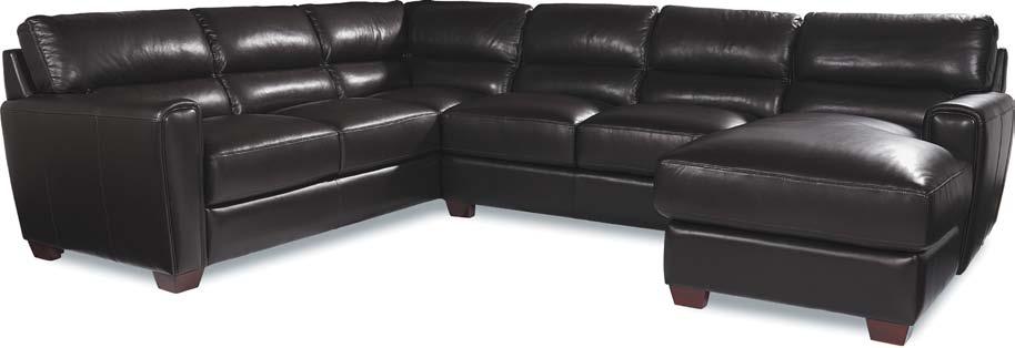 929 BRODY SIGNATURE LEATHER STATIONARY SECTIONAL Shown in Alpha LE140179 Brown 73D-929 73E-929 73H-929