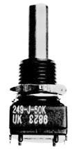 Capacitors, Resistors, Potentiometers, Trimmers - Potentiometers Spectrol 249 Series Potentiometers Phosphur bronze, solder plated terminals. Available in 1/8" and 1/4" shaft diameters.