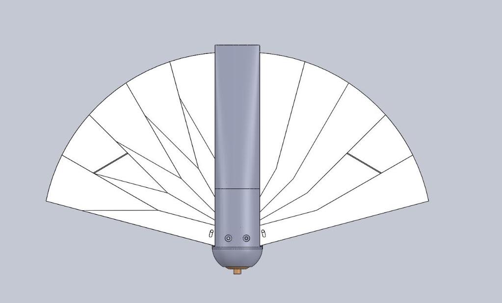 Figure 24: Model2 showing wing structure Model3 was a continuation of the second model. The wings and elevons were extended past the end of the fuselage.