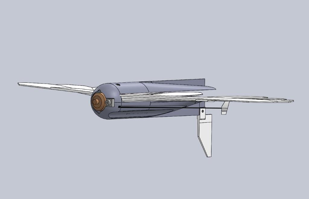 The vertical stabilizer also was supported off the back of the fuselage and extended back as far as the tips of the wings, see Figure 26.