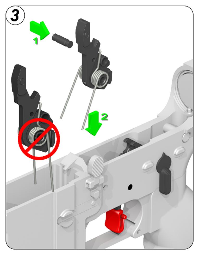 1 PROBLEM: No Hammer Fall Scenario #1 1) The hammer does not fall when the trigger is pulled when the gray (plain) toggle springs are installed; but, nudging the hammer will cause it to fall.