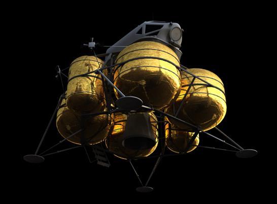 overall height of a lunar lander can be reduced significantly