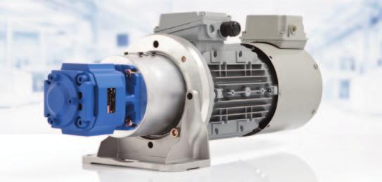 In contrast to this, with FcP 5000 and SvP 7000 the flow demand of the hydraulic system is fulfilled by means of a fixed displacement pump and speed adjustment of an electric motor.