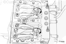 6). Tighten the rocker lever housing capscrews in the sequence illustrated (7 and 8).