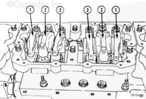 The cylinders are numbered from the front end of the engine. The engine firing order is 1-5-3-6-2-4. Each cylinder has three rocker levers.