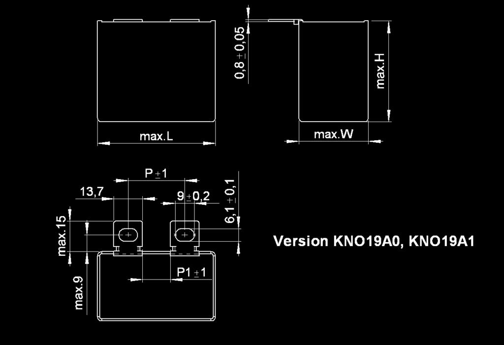 Snubber DC link Dimensions and Applications Version: KNO19A0 KNO19A1 KNO19A4 Version: KNO19A2 Version: KNO19A3 Version: KNO19B0