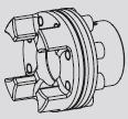 Clamping hub type H with feather keyway Positive locking power transmission with additional friction fit for radial assembly of coupling.