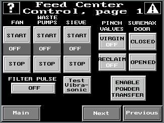 Setup and Operation 3-3 Manual Control See Figure 3-3. From the Manual Menu, touch the Feed Center button.