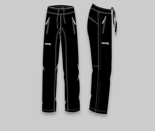 100% Polyester 112g Lightweight Skate Suit Pant Contrast strip on side leg, side zip pockets, pre-shape knee,