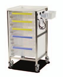 panels provides access to all areas for cleaning Recessed plastic top (max load 30kg) Moulded side panels incorporate runners with positive stops, preventing trays from being accidentally withdrawn