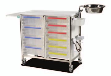 Caretray Trolleys Caretray Trolleys - Double Column, Easy Clean Single column easy clean procedure trolley, designed for improved and complete cleaning (including steam cleaning) Seamlessly welded