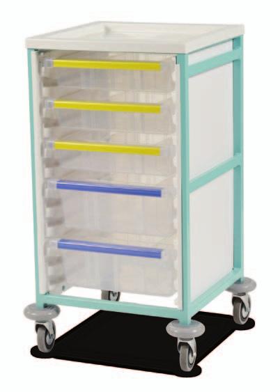 08 rocedure Trolleys & Carts Other Frame Colours Available See age 200 For Caretray Trolleys - Single Column Caretray Trolleys Single column procedure trolley One piece welded frame (requires no