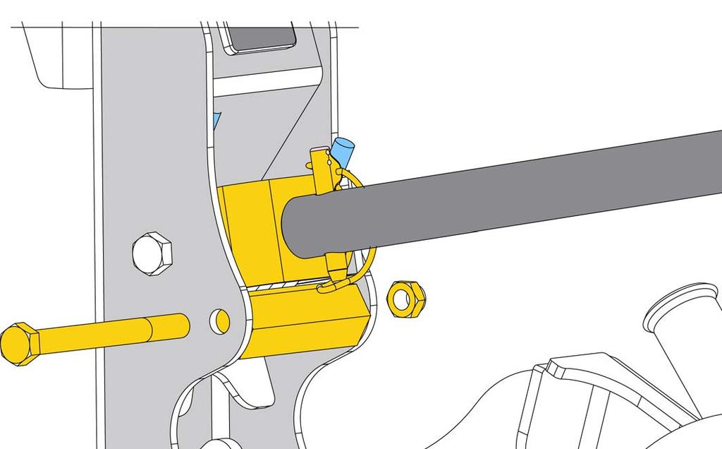 S y m b o l i c illustration: Mounting of the lower stop. HINT We recommend a sturdy steel pipe (length: 500 mm, inside dia.