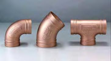 75 FITTINGS - Cast fittings in 90º, 45º elbow, tees, caps, concentric reducers, and reducing tees are cast with a copper Alloy conforming to CDA C89833.
