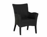 OUR METRO COLLECTION OF MODERN OUTDOOR FURNITURE FEATURES SUBTLE CURVES HAND WOVEN IN A STRIKING BLACK