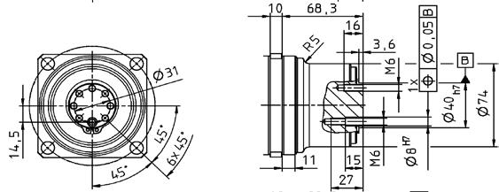 82 on-tolerated dimensions ±1mm 1) Check motor shaft fit. 2) Min./Max. permissible motor shaft length. Longer motor shafts are adaptable, please contact us. 3) The dimensions depend on the motor.