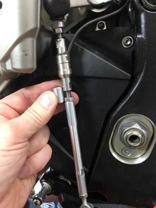 7) Reattach the top eyebolt to the gear lever/shift leaver and determine if this length will be sufficient to properly shift gears.