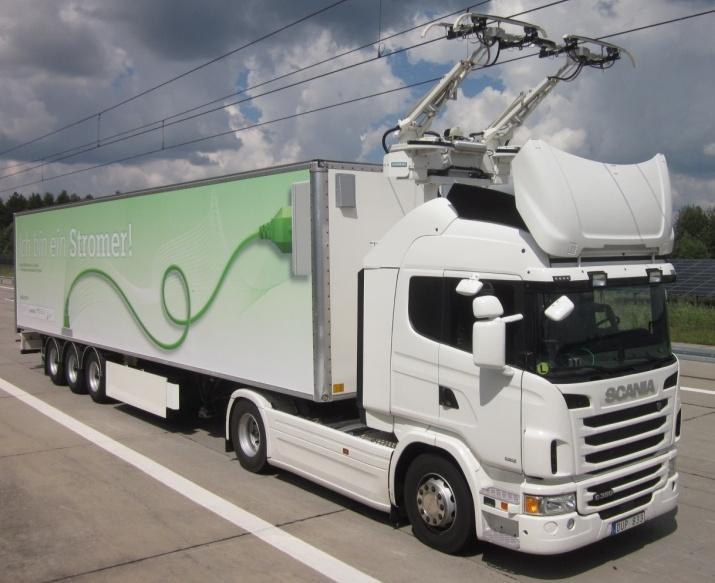 ehighway projects and pantograph generations 2010 2014 ENUBA 1 Rigid 18 t truck with serial hybrid drive Super caps as energy storage