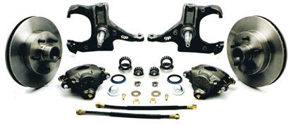 COMPLETE DISC BRAKE CONVERSION - 5 LUG This kit allows you to change your 6 lug drum brakes to 5 on 4-3/4" disc brakes. You are required to change your wheels, but your stock spindles are retained.
