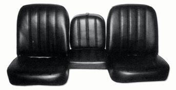 108 U P H O L S T E R Y U-066635T* 1960-66 BENCH SEAT COVER ORIGINAL REPLACEMENT 60/66, Vinyl, 2-Tone, All Colors Below With White Accents............. set 219.