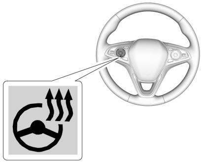 Heated Steering Wheel ( : If equipped, press to turn on or off. A light near the button displays when the feature is turned on. The steering wheel takes about three minutes to start heating.
