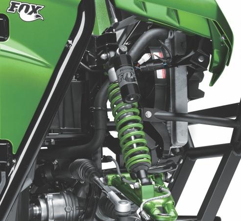 High-performance FOX Suspension The Teryx4's suspension settings were decided based on the design aim to offer a comfortable, stable ride when driving with four people, while ensuring controlled
