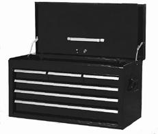 Tool Boxes 1063372 325-1133 Chest 1063399 174-9803 Lock 6 drawer, drop front tool chest Drawers Width Depth Height 325-1133 Chest Overall (6 drawers)
