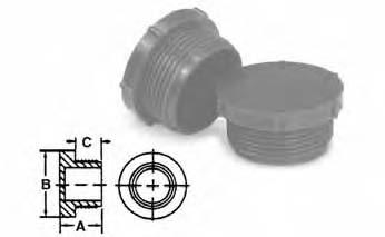 Caps and Plugs Metric Threaded Plug Protectors 1075666 Part Number Package Quantity Material 1 Diameter x Pitch Length (A) (in) Length (A) (mm) Length (B) (in) Length (B) (mm) Length (C) (in) Length