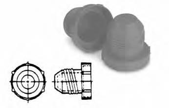 Caps and Plugs 1075774 Threaded Plug Protectors for Flared Fittings 1 1 - Grade 1 Virgin Polyethylene; 2 - Low Density Polyethylene; 3 - High Density Polyethylene 1075786 Plug Protectors for NPT