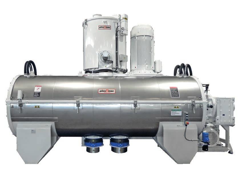 PVC MIXING HC COMBIMIX HORIZONTAL COOLER COMBINATION is the combination of the heating mixer TRM and the high performance horizontal cooler HEC.