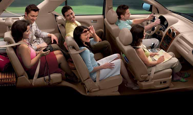 GO AHEAD, GET COMFORTABLE In Ford Freestyle, there s ample room for up to 7 adults and their cargo. Reclining bucket seats outfit 1st and 2nd rows in 6-passenger configurations.