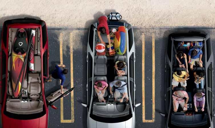 GEAR UP FOR THE NEXT ADVENTURE With a standard fold-in-floor 3rd-row bench seat, fold-down 2nd-row seats, and an exclusive fold-down front-passenger s seat, Ford Freestyle