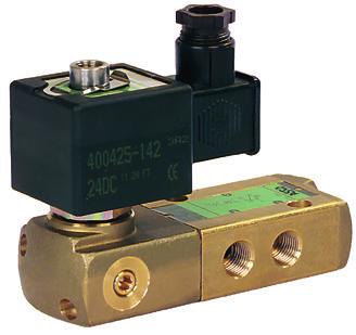 SOLNOID VLVS pilot operated, spool type single/dual solenoid (mono/bistable function) brass body, /4 N 0 / Series 55 FTURS The monostable spool valves in conformity with I 650 Standard (00 route H