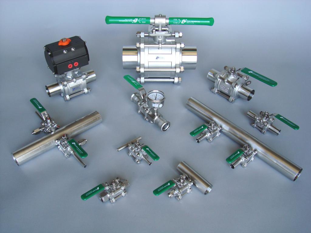 Ball Valves High Purity 304 Stainless SG Series 1/4-12 and 15A-300A s CFOS Cleaned and Bagged Integrated Valve