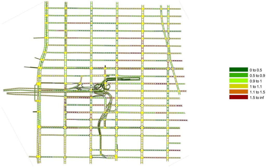 Pushing the frontiers of large-scale control 924 links, 2600 lanes, 28000 trips Control 96 intersections