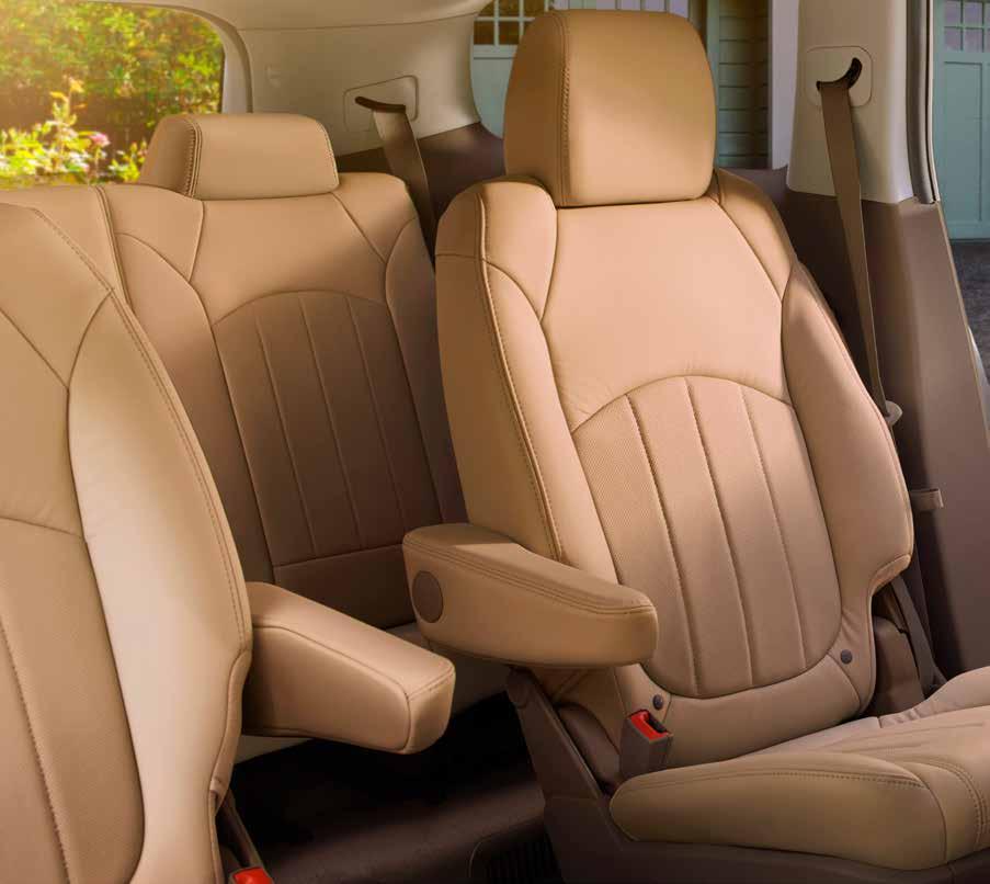 SEATING CHOCCACHINO INTERIOR The standard seven-passenger Enclave features three rows of premium seating.