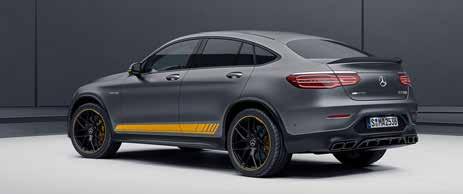with diffuser spoiler lip and specific spoiler lip in the rear area in high-gloss black AMG ceramic high-performance composite brake system (B07) designo selenite grey magno (297), exclusively for