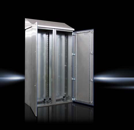 ENCLOSURE SYSTEMS Hygienic Design Freestanding Stainless Steel Sloped Roof Enclosures 304 Material Stainless steel 1.4301(AISI 304) - Enclosure: 1.5 - Door: 2.