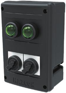 50E, 508, UL60079-0, -1, -7, -31 Type 3, 4, 4X, 12, E53360 Size 2a and 2c control stations can be factory ordered to include combinations of pilot lights, push buttons, rotary selector switches,