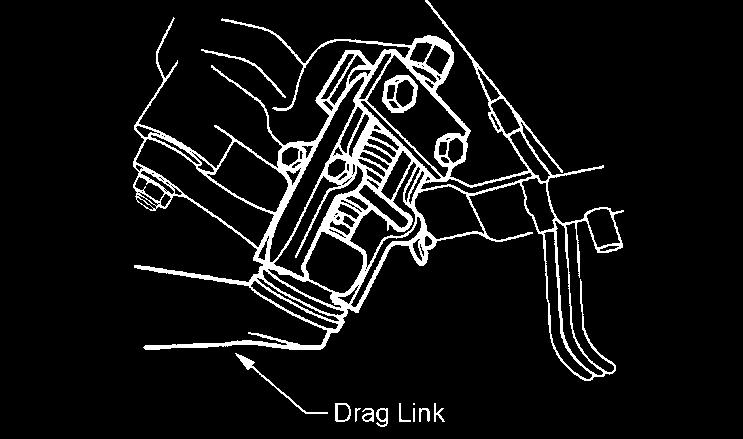 2) Remove nut and bolt from drag link positioner clamp and slide clamp off of adjuster barrel clamp. See Illustration 14.