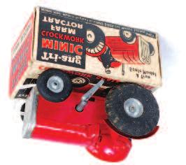 TINPLATE, TRIANG & JUVENALIA Lot 3151 3151 Triang Minic Delivery Lorry, red cab with green chassis, cast hubs, in the original all card box, with original key (NMM-BNM) 50-80