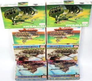 Lot 1598 Lot 1596 1596 Crown Models of Japan Radio Control Tank Series Group, 4 boxed as issued examples, to include 2x Type 61 Japanese Tank, and 2x US Army Tank M60A1, all with instructions and